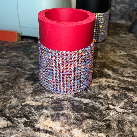 unbranded Other - Glamorous Red Drink Kozzie with Rhinestones